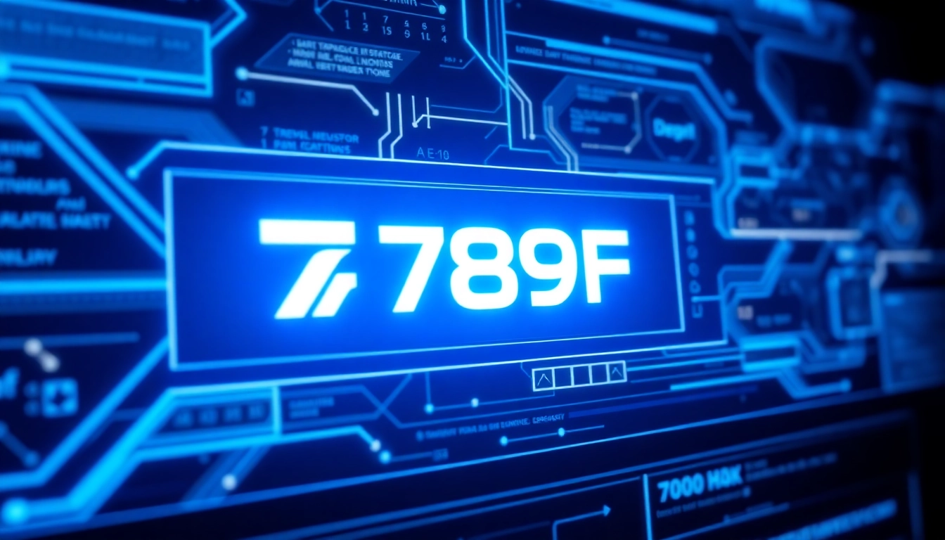 789F branding logo with a modern digital interface, highlighting innovation and tech expertise for user engagement.