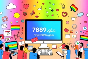 Engaging visual highlighting https://789f.gay as a dynamic online LGBTQ+ community platform with colorful symbols and modern design.