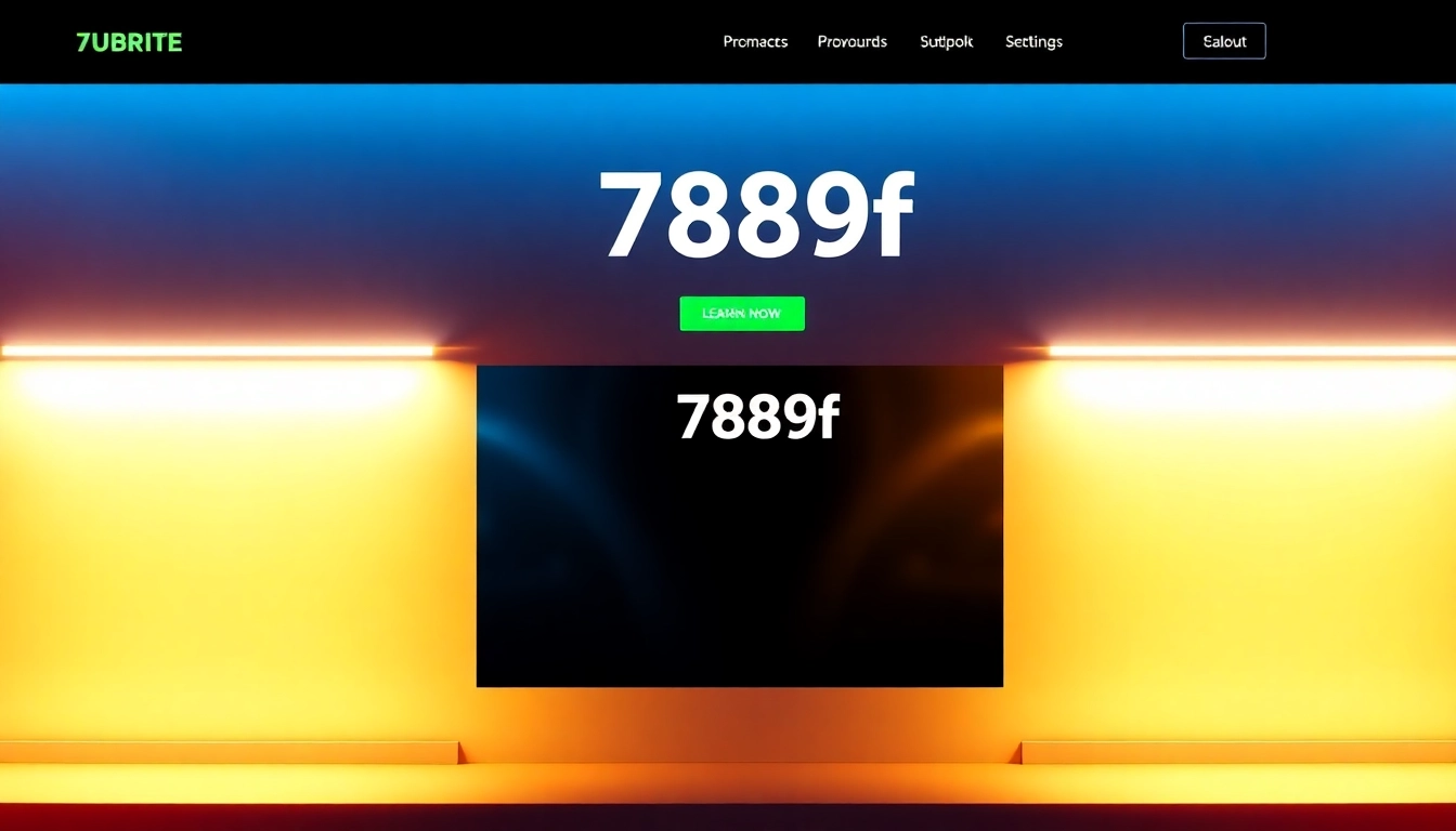789f website homepage showcasing sleek design and user-friendly interface with vibrant branding elements