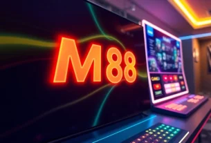 Engaging M88 online sportsbook platform with vibrant colors, user-friendly design, and betting options suited for sports fans and gamblers.