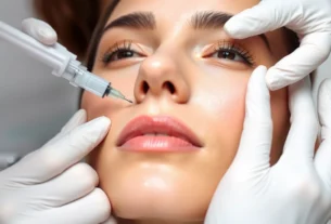 Professional performing Botox Faltenbehandlung with precise injections in a modern Zurich clinic setting for natural results.