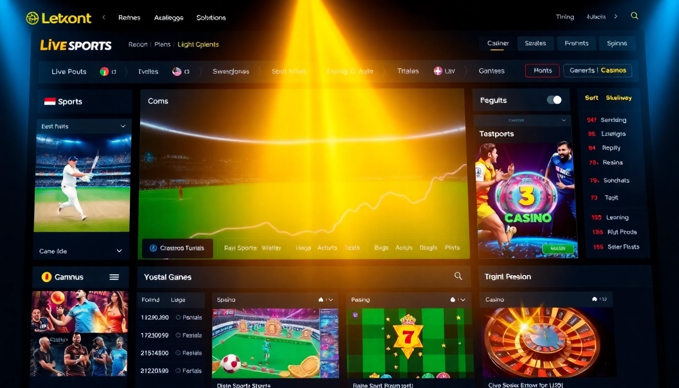 Laser247 Online platform displaying live sports betting and casino games with user-friendly interface and vibrant visuals, inviting trust and excitement for viewers.