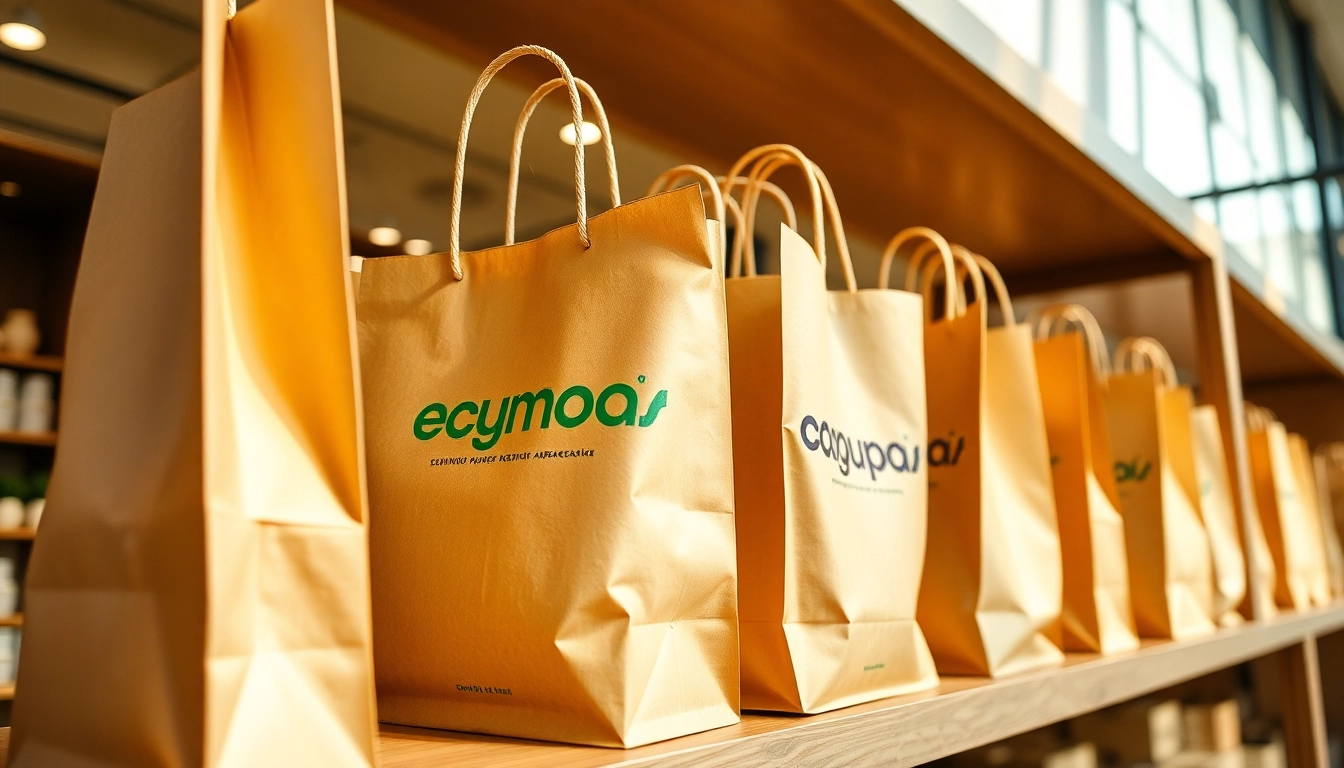 High-quality torba papierowa displayed on a store shelf, highlighting eco-friendly materials