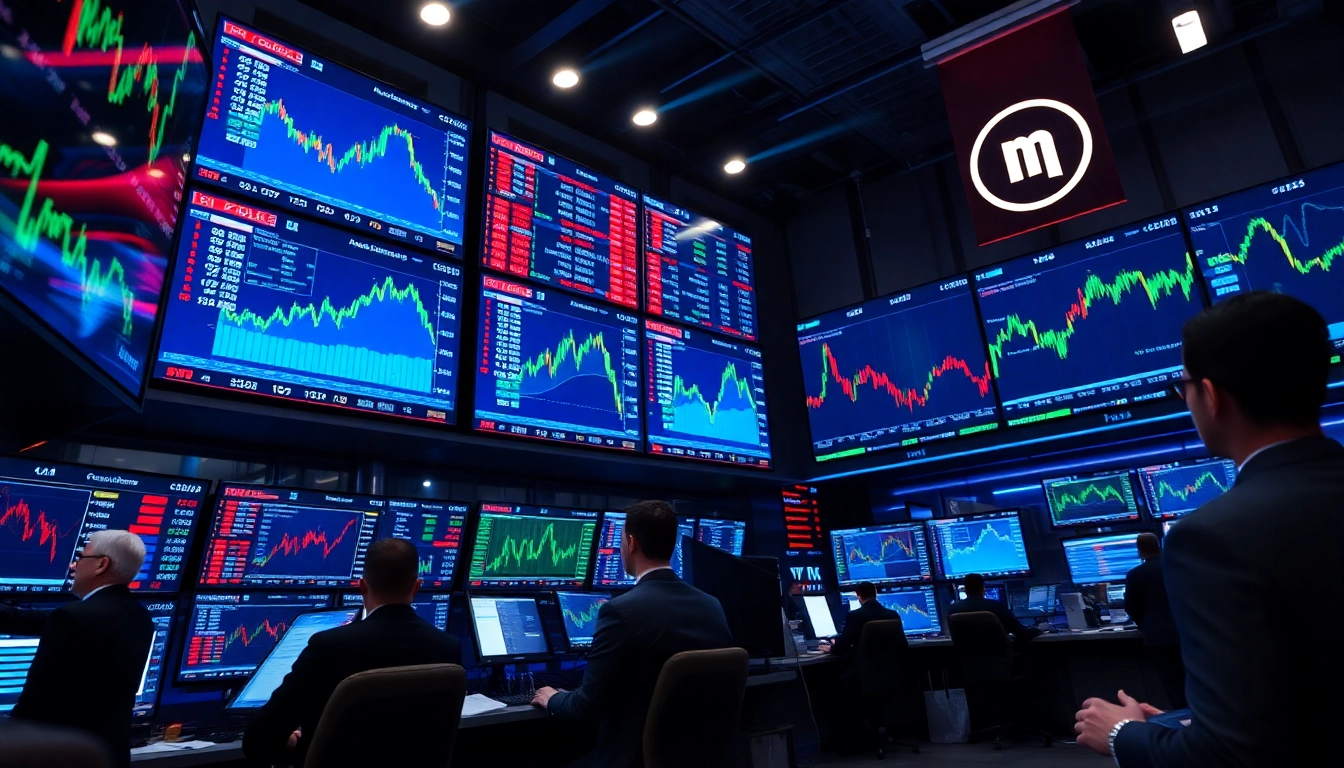 Trading Updates Real-time financial market data shown on digital screens as traders analyze