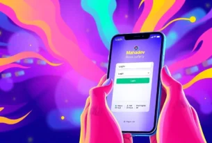 Secure Mahadev Book login process on mobile app with vibrant betting interface for Indian users