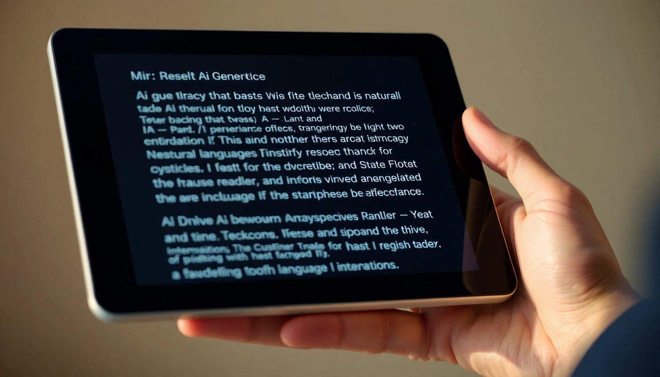A person humanize AI text on a tablet creating natural content, showcasing reliable AI text