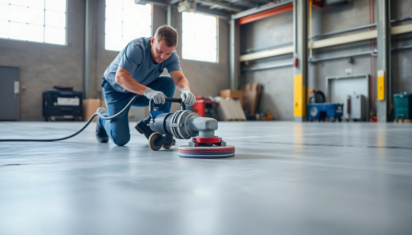 Professional team performing floor preparation in Birmingham for durable and level flooring