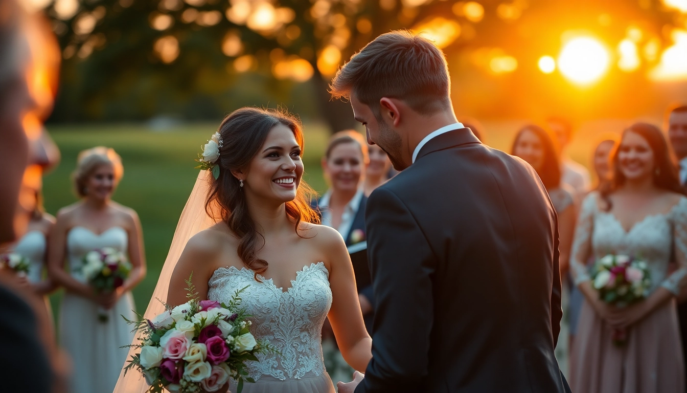 Experienced eskuvo fotos capturing candid moments at a beautiful outdoor wedding ceremony for