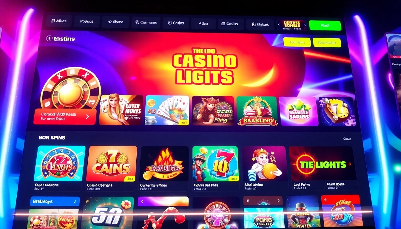 Showcase of modern casino siteleri with lively gaming screens and vibrant colors for engaging